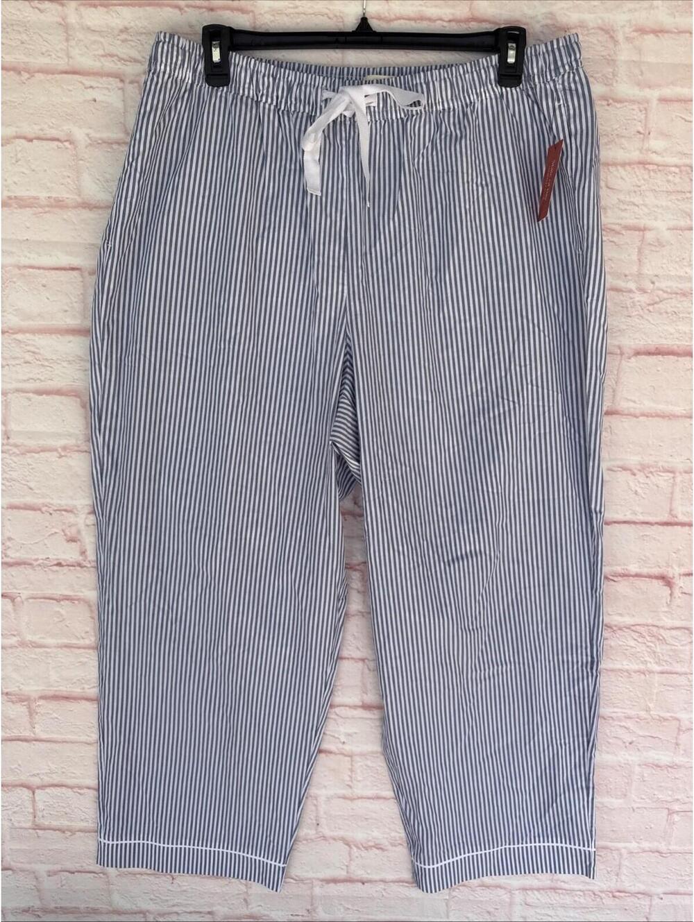 1X State of the Day Blue White Stripe Pajama Pant Pants Bottoms NEW